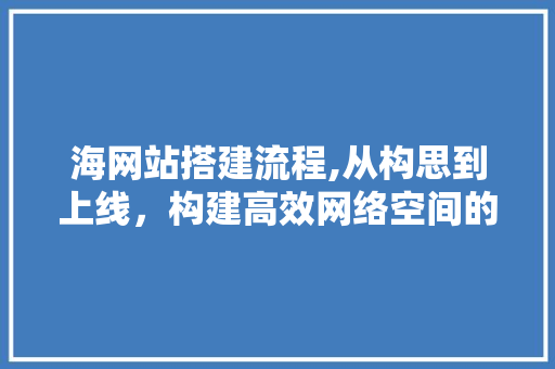 海网站搭建流程,从构思到上线，构建高效网络空间的关键步骤