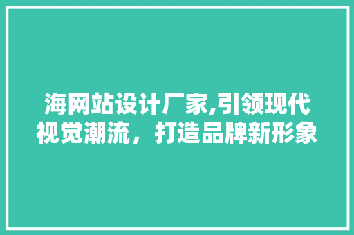 海网站设计厂家,引领现代视觉潮流，打造品牌新形象