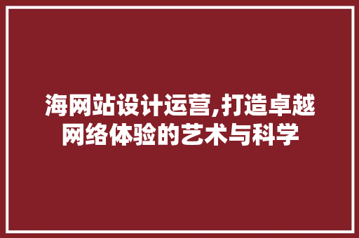 海网站设计运营,打造卓越网络体验的艺术与科学