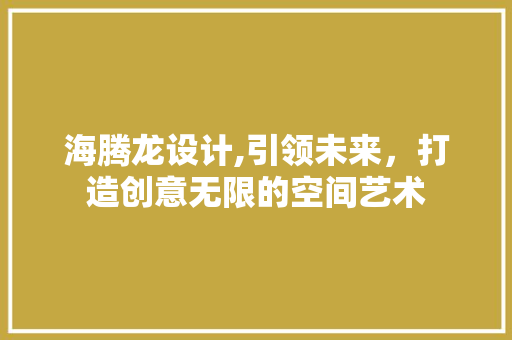 海腾龙设计,引领未来，打造创意无限的空间艺术