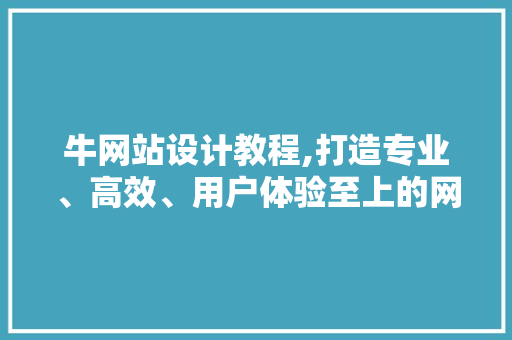 牛网站设计教程,打造专业、高效、用户体验至上的网站平台