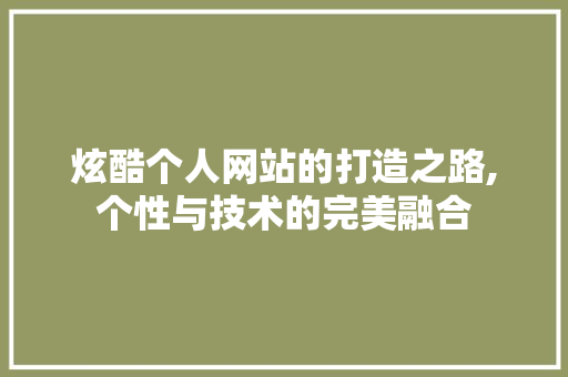 炫酷个人网站的打造之路,个性与技术的完美融合