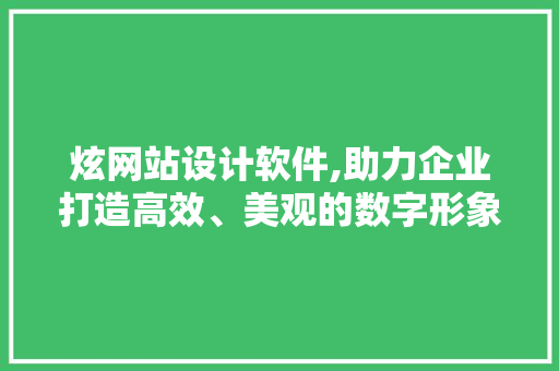 炫网站设计软件,助力企业打造高效、美观的数字形象