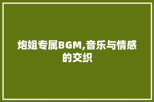 炮姐专属BGM,音乐与情感的交织