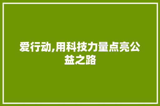 爱行动,用科技力量点亮公益之路