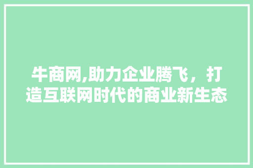 牛商网,助力企业腾飞，打造互联网时代的商业新生态