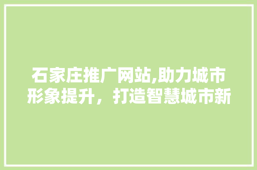 石家庄推广网站,助力城市形象提升，打造智慧城市新标杆 石家庄推广网站,助力城市形象提升，打造智慧城市新标杆 百度SEO