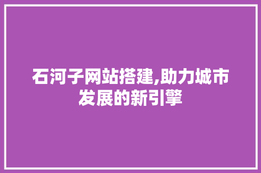 石河子网站搭建,助力城市发展的新引擎 石河子网站搭建,助力城市发展的新引擎 必应SEO