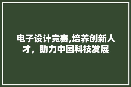 电子设计竞赛,培养创新人才，助力中国科技发展 电子设计竞赛,培养创新人才，助力中国科技发展 网站建设公司