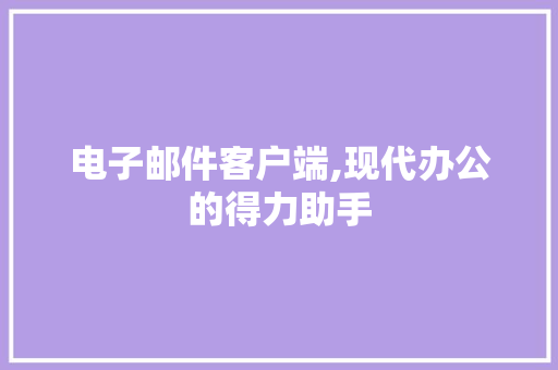 电子邮件客户端,现代办公的得力助手
