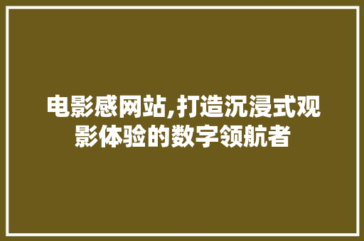 电影感网站,打造沉浸式观影体验的数字领航者