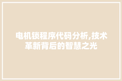 电机锁程序代码分析,技术革新背后的智慧之光