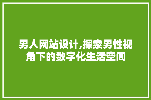 男人网站设计,探索男性视角下的数字化生活空间