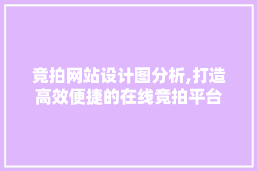 竞拍网站设计图分析,打造高效便捷的在线竞拍平台