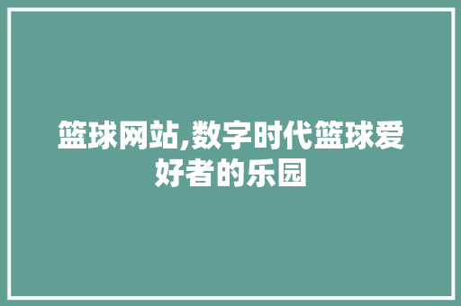 篮球网站,数字时代篮球爱好者的乐园