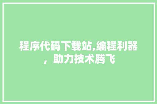 程序代码下载站,编程利器，助力技术腾飞