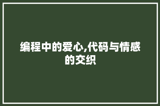 编程中的爱心,代码与情感的交织