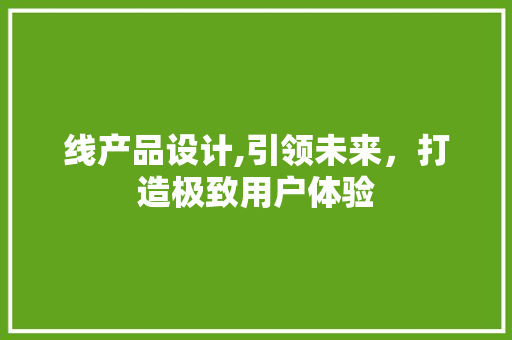 线产品设计,引领未来，打造极致用户体验
