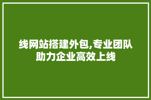线网站搭建外包,专业团队助力企业高效上线 线网站搭建外包,专业团队助力企业高效上线 SEO关键词