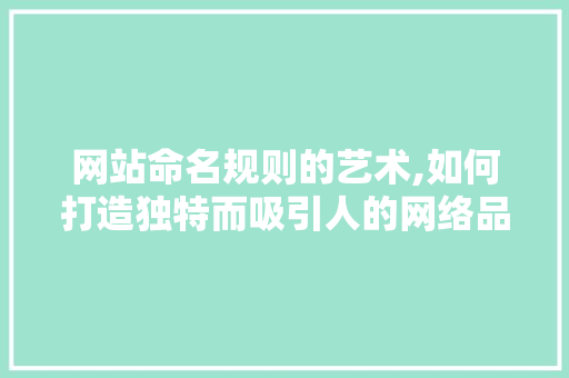 网站命名规则的艺术,如何打造独特而吸引人的网络品牌