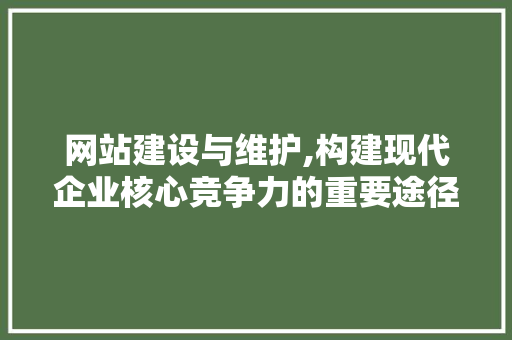 网站建设与维护,构建现代企业核心竞争力的重要途径 网站建设与维护,构建现代企业核心竞争力的重要途径 搜狗SEO