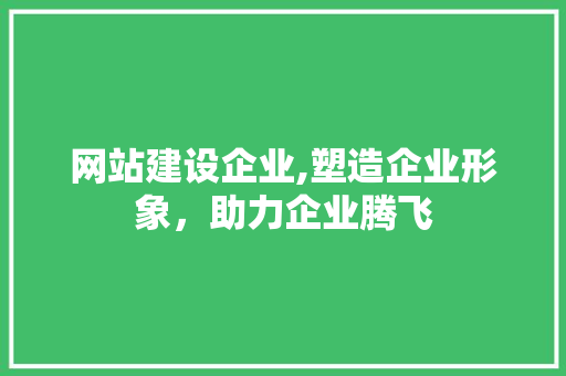 网站建设企业,塑造企业形象，助力企业腾飞