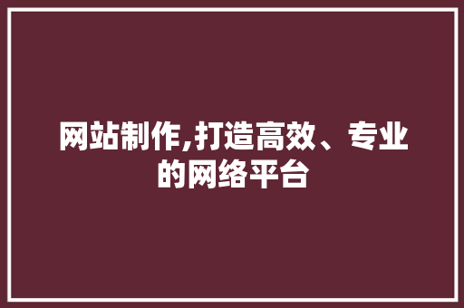 网站制作,打造高效、专业的网络平台 网站制作,打造高效、专业的网络平台 必应SEO