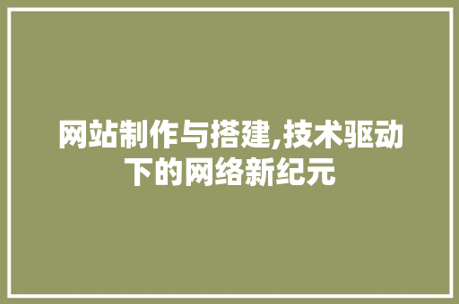 网站制作与搭建,技术驱动下的网络新纪元