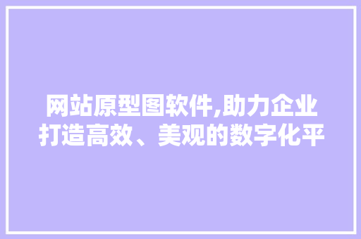 网站原型图软件,助力企业打造高效、美观的数字化平台
