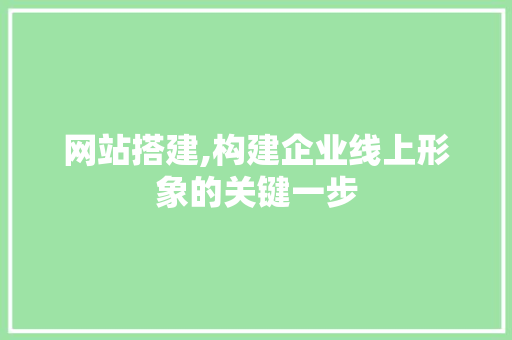 网站搭建,构建企业线上形象的关键一步 网站搭建,构建企业线上形象的关键一步 神马SEO