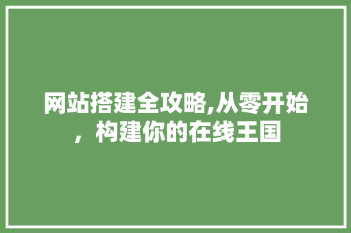 网站搭建全攻略,从零开始，构建你的在线王国