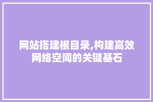 网站搭建根目录,构建高效网络空间的关键基石 网站搭建根目录,构建高效网络空间的关键基石 SEO关键词