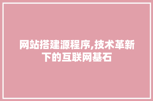 网站搭建源程序,技术革新下的互联网基石