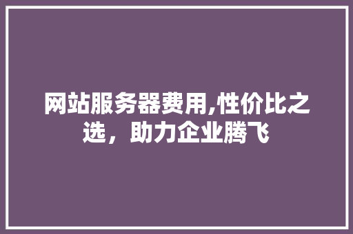 网站服务器费用,性价比之选，助力企业腾飞 网站服务器费用,性价比之选，助力企业腾飞 SEO关键词