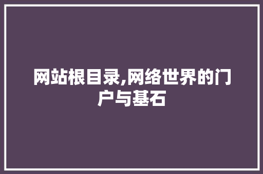 网站根目录,网络世界的门户与基石 网站根目录,网络世界的门户与基石 网站建设公司