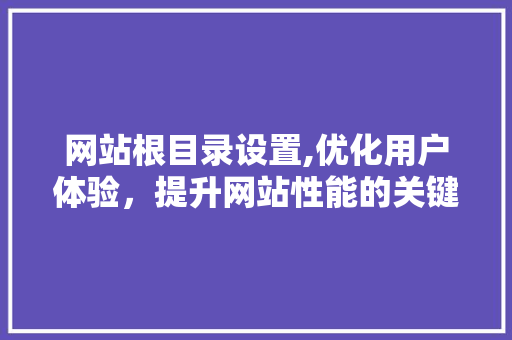 网站根目录设置,优化用户体验，提升网站性能的关键步骤