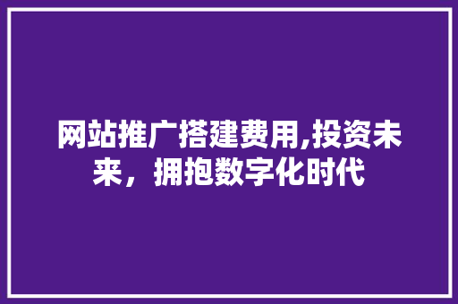 网站推广搭建费用,投资未来，拥抱数字化时代 网站推广搭建费用,投资未来，拥抱数字化时代 必应SEO