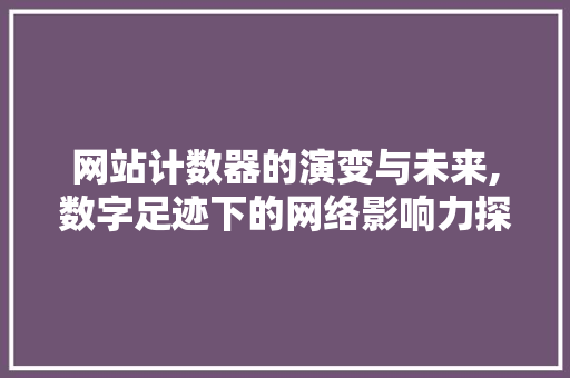网站计数器的演变与未来,数字足迹下的网络影响力探析 网站计数器的演变与未来,数字足迹下的网络影响力探析 百度SEO