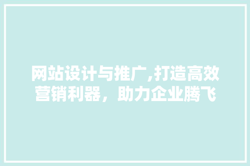 网站设计与推广,打造高效营销利器，助力企业腾飞