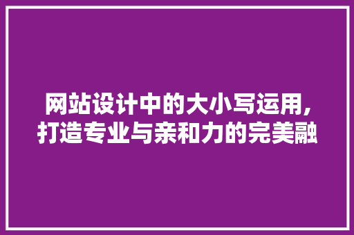 网站设计中的大小写运用,打造专业与亲和力的完美融合