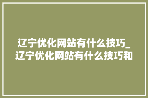 辽宁优化网站有什么技巧_辽宁优化网站有什么技巧和方法。 辽宁优化网站有什么技巧_辽宁优化网站有什么技巧和方法。 百度SEO