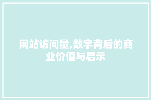 网站访问量,数字背后的商业价值与启示 网站访问量,数字背后的商业价值与启示 必应SEO