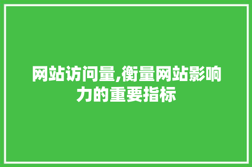网站访问量,衡量网站影响力的重要指标 网站访问量,衡量网站影响力的重要指标 网站建设公司