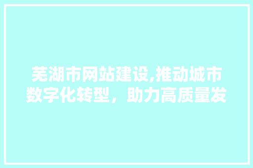 芜湖市网站建设,推动城市数字化转型，助力高质量发展 芜湖市网站建设,推动城市数字化转型，助力高质量发展 必应SEO