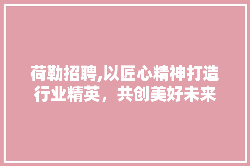 荷勒招聘,以匠心精神打造行业精英，共创美好未来