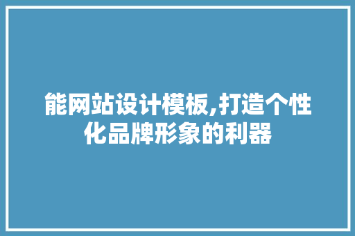 能网站设计模板,打造个性化品牌形象的利器