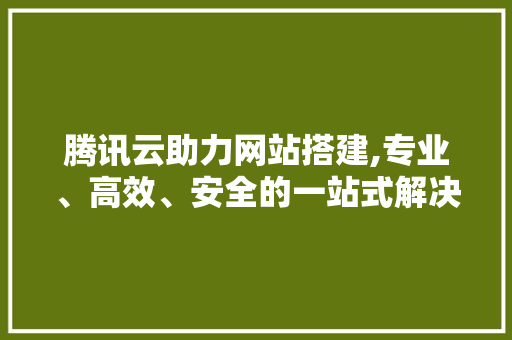 腾讯云助力网站搭建,专业、高效、安全的一站式解决方法