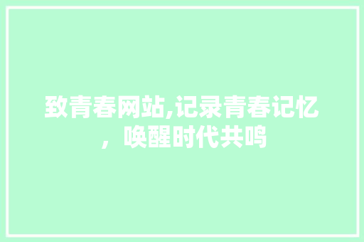 致青春网站,记录青春记忆，唤醒时代共鸣