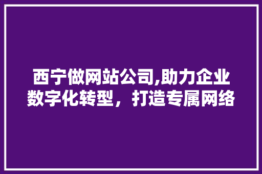 西宁做网站公司,助力企业数字化转型，打造专属网络品牌 西宁做网站公司,助力企业数字化转型，打造专属网络品牌 百度SEO
