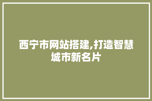 西宁市网站搭建,打造智慧城市新名片 西宁市网站搭建,打造智慧城市新名片 神马SEO